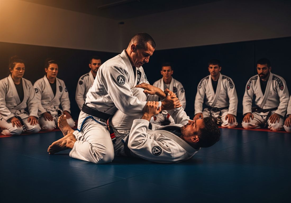 Professor a demonstrar técnica aos alunos